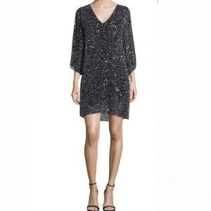 Alice + Olivia Black and White Long Sleeve Dress